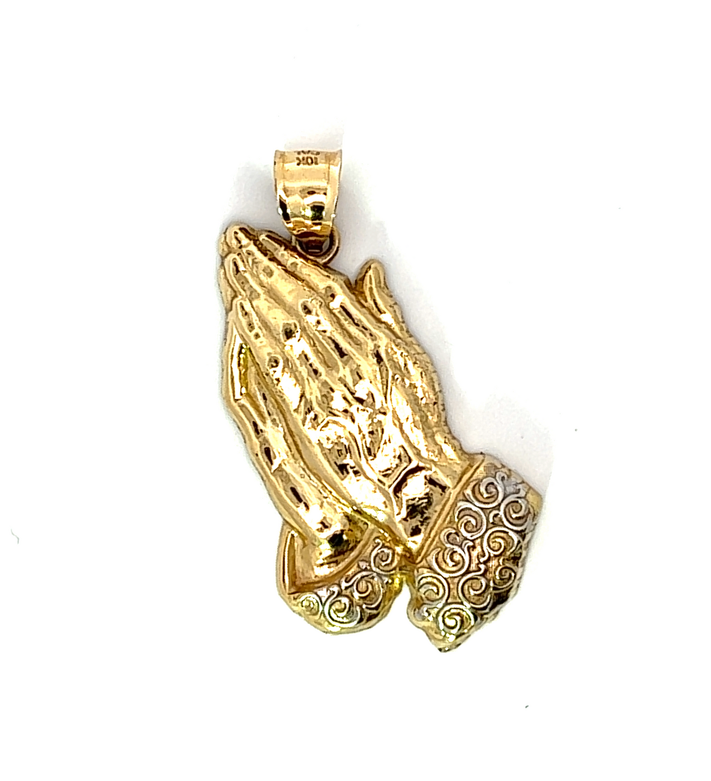 10k Two Tone Praying Hands Pendant