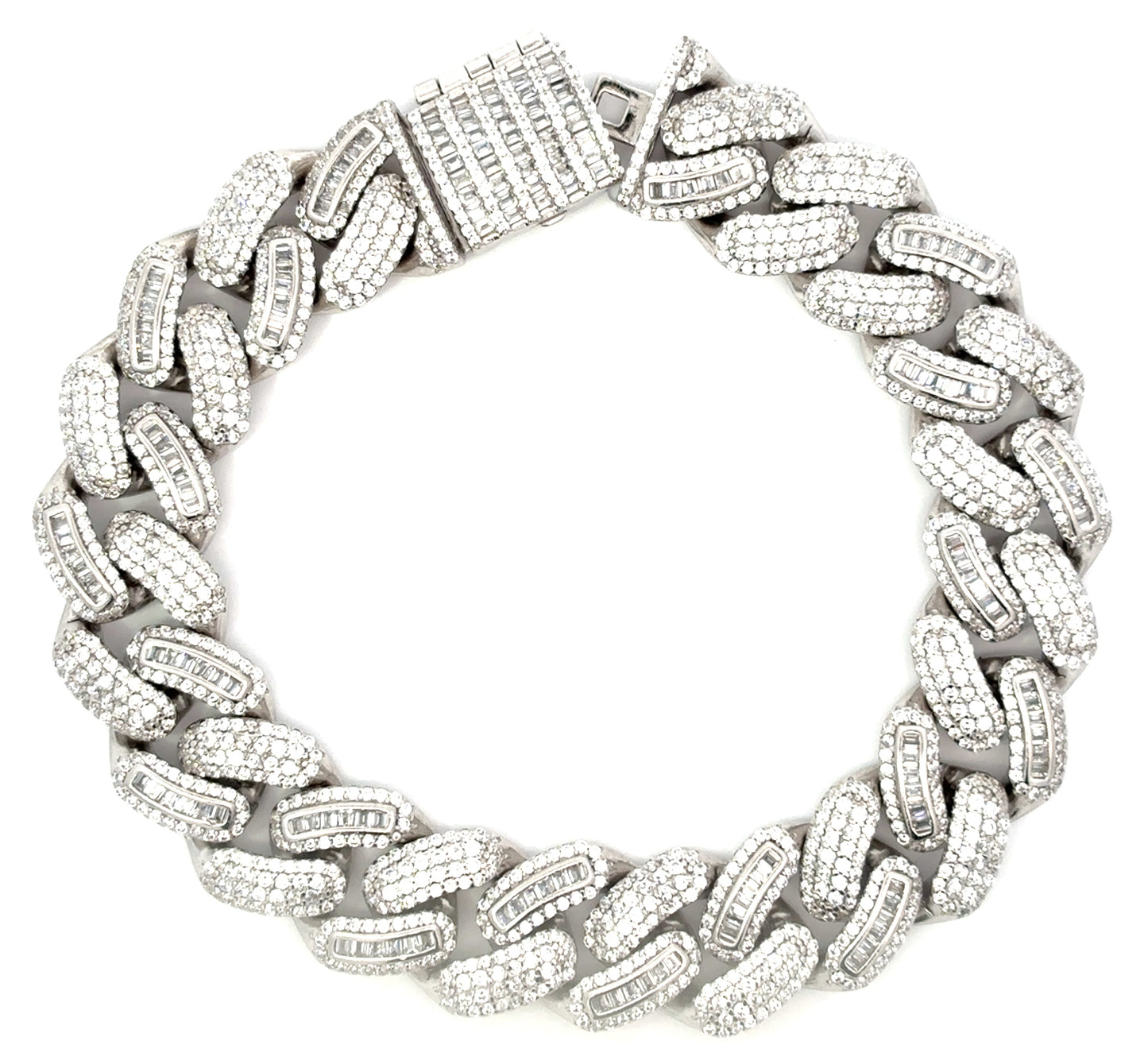 Icedout Round-Baguette Cuban Bracelet
