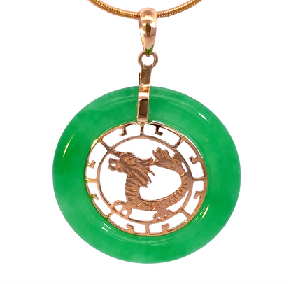 10k Green Jade Dragon