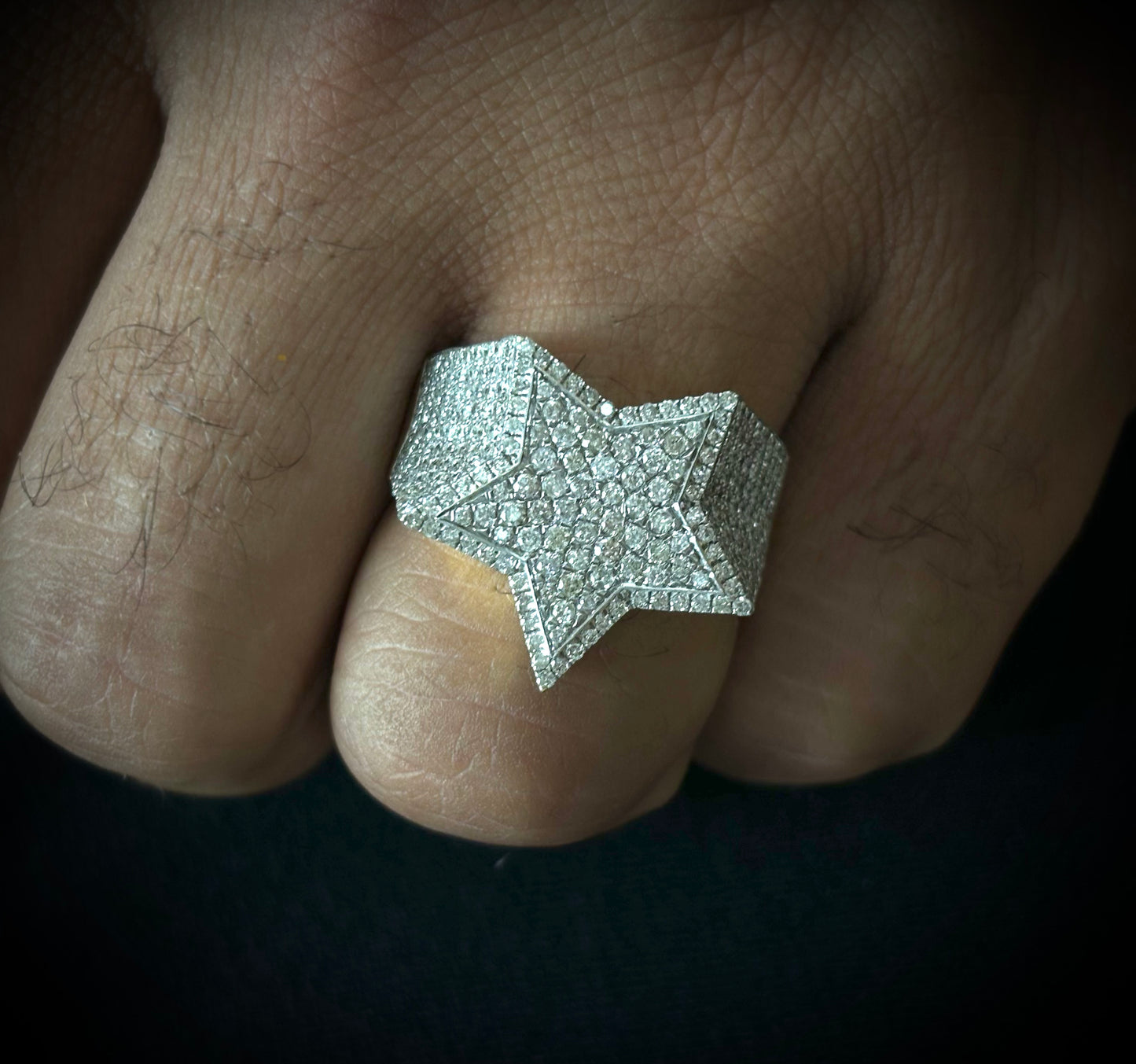 10k Two Tone Star Diamond Ring