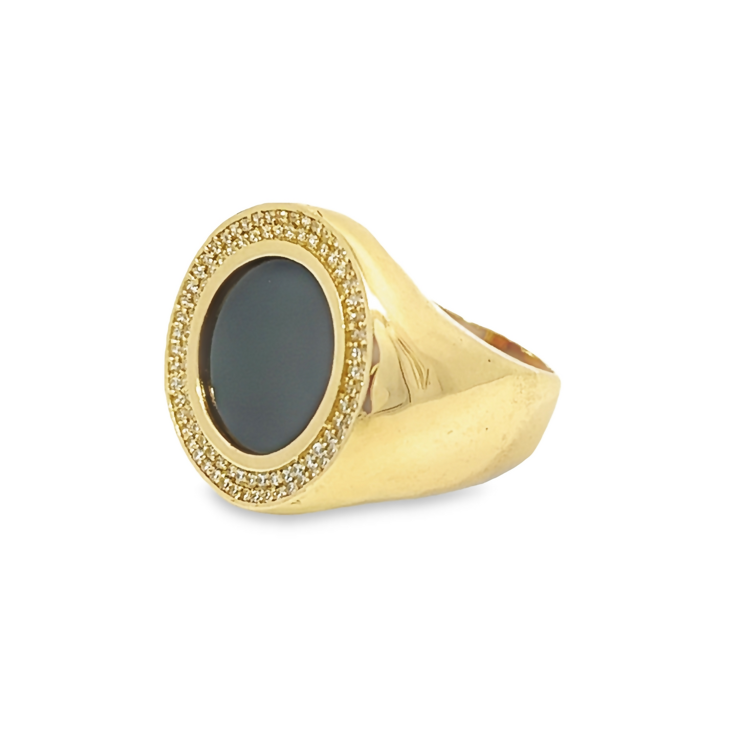 10k Round Black Onyx Ring