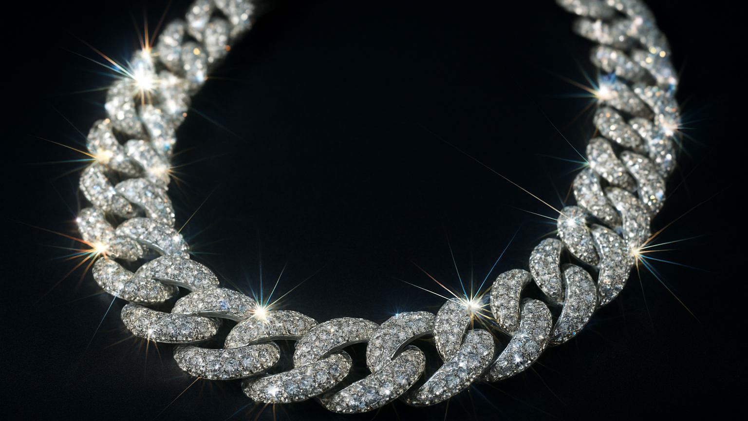 diamond sparkly cuban chain